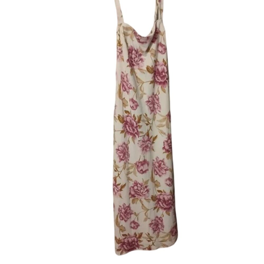 Abercrombie & Fitch Large White and Pink Floral Sleeveless Spring Dress